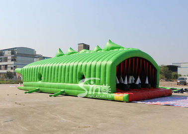 13x6m Big Crocodile Adults Inflatable Obstacle Course With Top Tent Covered For Outdoor Color Run