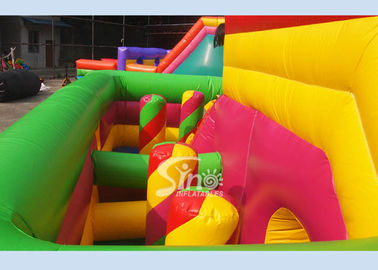 Commercial Mega Bounce Kids Inflatable Obstacle Course With Dual Slide From Sino Inflatables