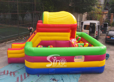 Commercial Mega Bounce Kids Inflatable Obstacle Course With Dual Slide From Sino Inflatables