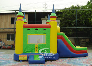 Bright Colored Small Inflatable Bouncy Castles With Slide  for Children