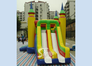 Bright Colored Small Inflatable Bouncy Castles With Slide  for Children