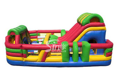 Outdoor Commercial Giant Adrenaline Zone Inflatable Slide With Obstacles Inside For Kids N Children