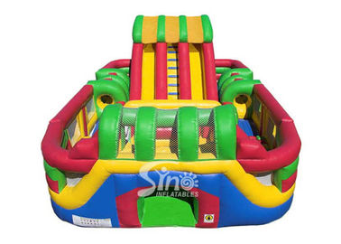 Outdoor Commercial Giant Adrenaline Zone Inflatable Slide With Obstacles Inside For Kids N Children