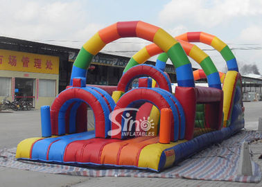 Commercial Grade Rainbow Kids Inflatable Obstacle Course Form Sino Inflatables