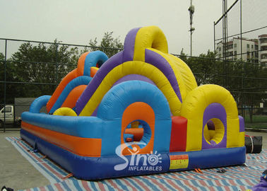 Giant Double Lane Slide Kids Inflatable Obstacle Course For Outdoor