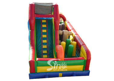 Amazing Multifunction Commercial Kids Inflatable Obstacle With Big Slide