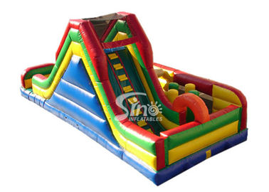 Amazing Multifunction Commercial Kids Inflatable Obstacle With Big Slide