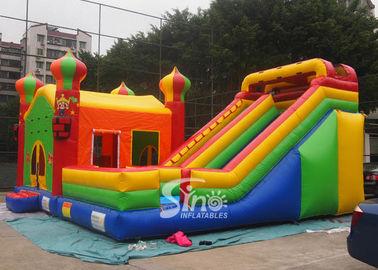 Commercial outdoor kids big inflatable combo house with slide for family n park