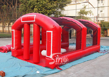 Outdoor Giant Inflatable Football Obstacle Course With Tent For Playing Games