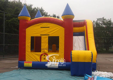 Commercial Rainbow Bounce house with slide For Kids Outdoor Fun Fair