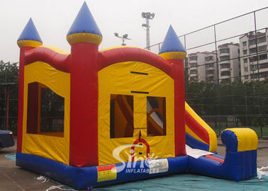 Commercial Rainbow Bounce house with slide For Kids Outdoor Fun Fair