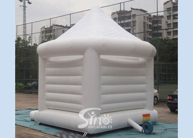 5x4m commercial grade adults white wedding bouncy castle with steeple shape top