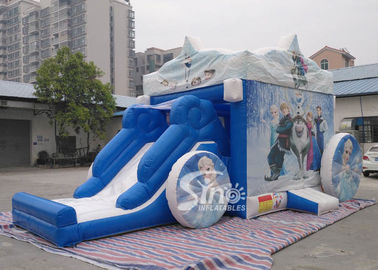 Outdoor frozen carriage inflatable bouncy castles with slide for children