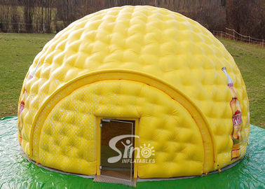 10m Dia. big yellow inflatable golf tent with custom logo N removable doors for outdoor golf sports