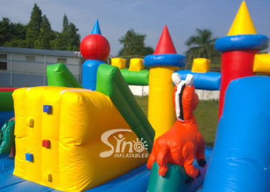 Custom Made Outdoor Toddler N Kids Inflatable Playground With Big Slide Made Of 0.55mm Pvc Tarpaulin