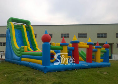 Custom Made Outdoor Toddler N Kids Inflatable Playground With Big Slide Made Of 0.55mm Pvc Tarpaulin