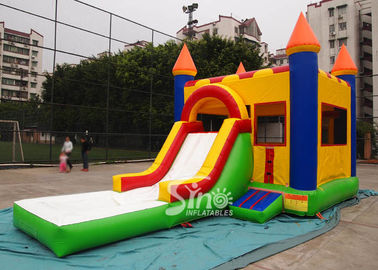 Water Bouncy Castle With Slide And Pool / Basketball Hoop for Backyard