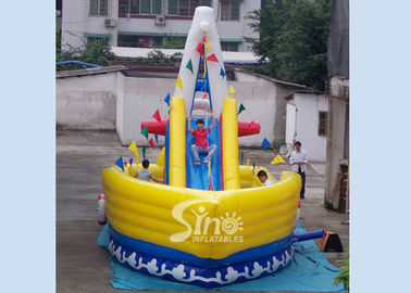 6 Mts High Victory Ship Shape Inflatable Slide Playground With Colorful Flags