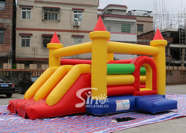 Kids rainbow inflatable combo bouncy castle with slide made in China inflatable factory