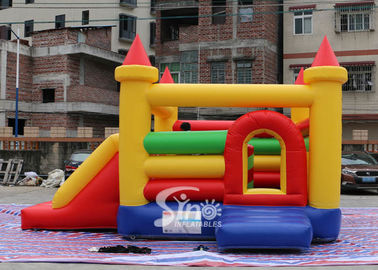 Kids rainbow inflatable combo bouncy castle with slide made in China inflatable factory