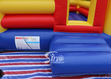 Kids rainbow inflatable combo bouncy castle with slide made in China inflatable factory