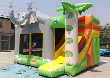 Outdoor commercial kids elephant inflatable bounce house with slide from Sino Inflatables