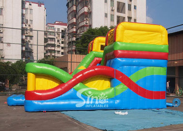 Commercial Use Outdoor Cross Rainbow Inflatable Fun City For Sale Made Of Top Quality Pvc Tarpaulin