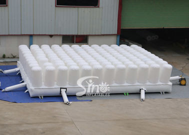 8x6m white indoor foam pit airbag with sealed top cover for big jump airbag stunt training or entertainment