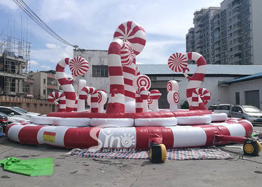 Giant Christmas Candy Cane Inflatable Amusement Park Bouncer For Kids And Adults Party Fun