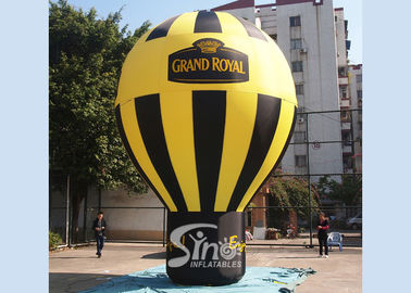 5 meters high black N yellow Grand Royal advertising inflatable roof top balloon with strong ropes