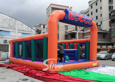 Giant Fun Adults Jumping Inflatable Obstacle Course For Challenge Run Party