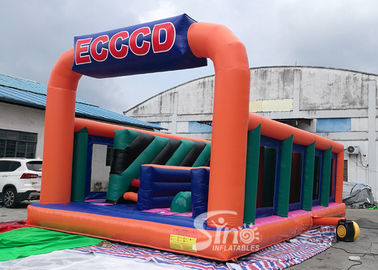 Giant Fun Adults Jumping Inflatable Obstacle Course For Challenge Run Party