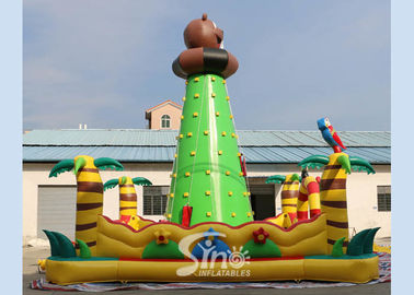 7m High Jungle Bear Kids Inflatable Rock Climbing Wall For Outdoor Games