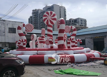 Giant Christmas Candy Cane Inflatable Amusement Park Bouncer For Kids And Adults Party Fun