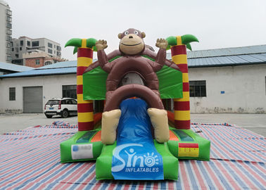 21x13 Kids Jungle Monkey Inflatable Combo Bouncy Castle For Theme Park