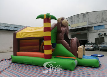 21x13 Kids Jungle Monkey Inflatable Combo Bouncy Castle For Theme Park