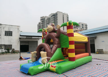 21x13 Kids Jungle Monkey Inflatable Combo Bouncy Castle For Theme Park