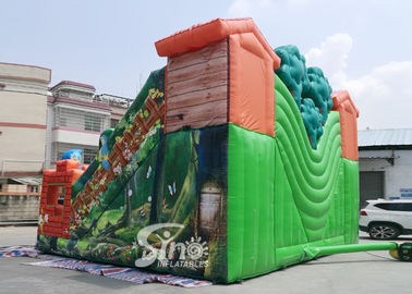 Jungle Theme Kids Backyard Inflatable Amusement Park With Digital Printing For Outdoor Fun