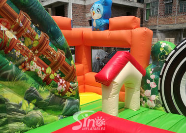 Jungle Theme Kids Backyard Inflatable Amusement Park With Digital Printing For Outdoor Fun