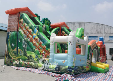 Jungle Theme Kids Backyard Inflatable Amusement Park With Digital Printing For Outdoor Fun