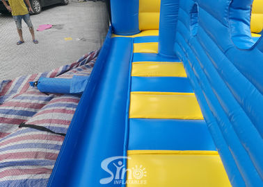 Kids N Adults Inflatable Sports Games Football Goal Shoot With Big Jumping Pad For Interactive Games