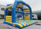 Kids N Adults Inflatable Sports Games Football Goal Shoot With Big Jumping Pad For Interactive Games