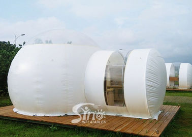 Outdoor 5m Clear Top Resort Inflatable Bubble Camping Tent With Steel Frame Capsule Tunnel For Glamping