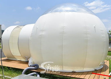 Outdoor 5m Clear Top Resort Inflatable Bubble Camping Tent With Steel Frame Capsule Tunnel For Glamping