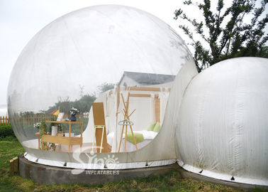 4m Outdoor Transparent Inflatable Camping Bubble Tent With Frame Tunnel Entrance