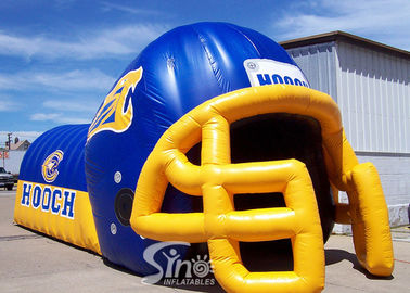 Giant Commercial Inflatable Games Rugby Inflatable Helmet Tunnel For Children