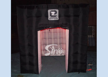 8x8 ft black cube colorful LED inflatable photo booth with custom logo printed