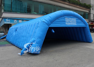 Blue Long Inflatable Tunnel Tent With Double N Quadruple Stitching