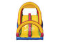 Outdoor commercial rainbow kids inflatable obstacle course with big slide suitable for inflatable rentals