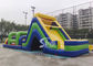 Outdoor big rainbow kids bounce inflatable obstacle course for commercial use